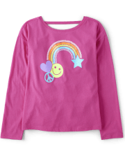 Girls Graphic Cut Out Top