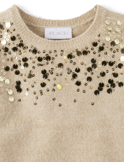 Girls sequin sweater clearance