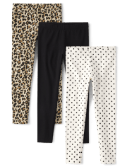 Girls Leopard Leggings 3-Pack
