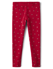 Girls Glitter Heart Leggings