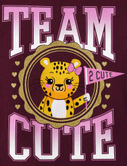 Camiseta con gráfico lindo del equipo para bebés y niñas pequeñas