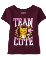 Baby And Toddler Girls Team Cute Graphic Tee