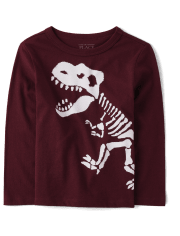 Baby And Toddler Boys Dino Skeleton Graphic Tee