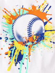 Baby And Toddler Boys Baseball Paint Splatter Graphic Tee