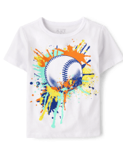 Baby And Toddler Boys Baseball Paint Splatter Graphic Tee