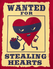 Baby And Toddler Boys Valentine's Day Wanted Poster Graphic Tee