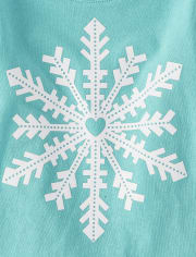 Camiseta con estampado de copo de nieve para bebés y niñas pequeñas