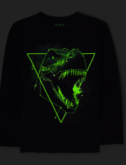 Boys Glow Galaxy Dino Graphic Tee