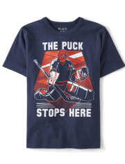 Boys Puck Stops Here Graphic Tee