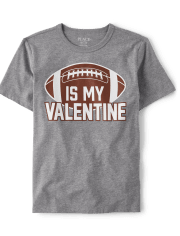 Camiseta con gráfico de San Valentín de fútbol para niños
