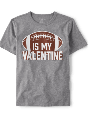 Boys Football Valentine Graphic Tee