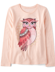 Girls Owl Graphic Tee