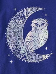 Girls Owl Moon Graphic Tee