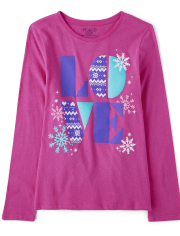 Camiseta con estampado de amor para niñas
