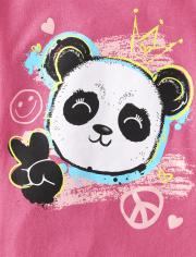 Girls Panda Doodle Graphic Tee