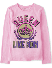 T-shirt graphique Queen Like Mom pour filles