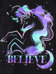 Girls Believe Unicorn Graphic Tee