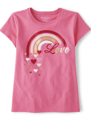 Camiseta con estampado de arco iris de Girls Love
