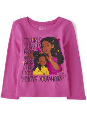 Baby And Toddler Girls Love Your Hair Graphic Tee