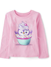 Baby And Toddler Girls Penguin Cupcake Graphic Tee