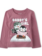 Baby And Toddler Girls Penguin Graphic Tee