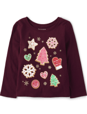 Baby And Toddler Girls Christmas Cookies Graphic Tee