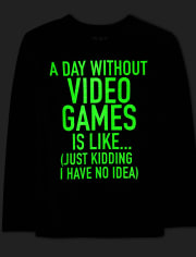 Boys Glow Video Games Graphic Tee