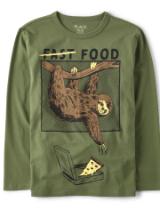 Camiseta con estampado de perezoso para niños