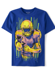 Boys Football Player Graphic Tee