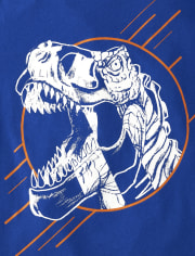 Camiseta con estampado de cabeza de dinosaurio para niños