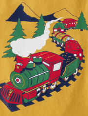 Camiseta con gráfico de tren para bebés y niños pequeños