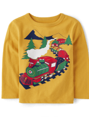 Camiseta con gráfico de tren para bebés y niños pequeños