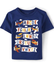 Baby And Toddler Boys Airplane Alphabet Graphic Tee