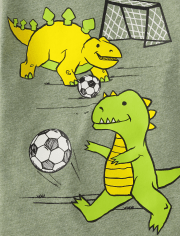 Baby And Toddler Boys Dino Soccer Graphic Tee