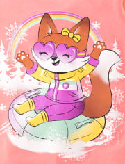 Camiseta con gráfico Fox Snowtubing para bebés y niñas pequeñas