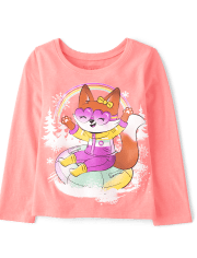 Camiseta con gráfico Fox Snowtubing para bebés y niñas pequeñas