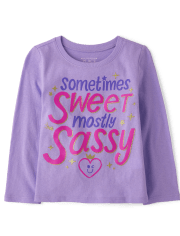 Camiseta con estampado dulce y atrevido para bebés y niñas pequeñas