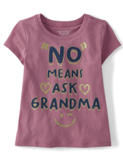 Baby And Toddler Girls Ask Grandma Graphic Tee