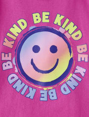 Girls Be Kind Happy Face Graphic Tee