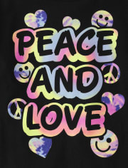 Girls Peace And Love Happy Face Graphic Tee 2-Pack