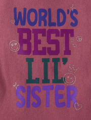 Baby And Toddler Girls World's Best Lil Sister Graphic Tee