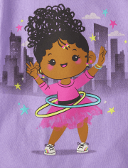 Camiseta con estampado de niña Hula Hoop para bebés y niñas pequeñas