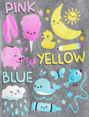 Baby And Toddler Girls Learning Colors Graphic Tee