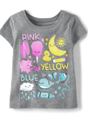 Baby And Toddler Girls Learning Colors Graphic Tee