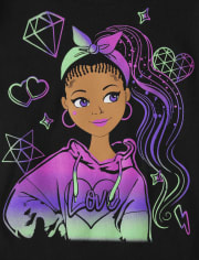 Camiseta con estampado de niña