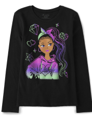 Camiseta con estampado de niña