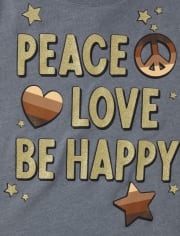 Camiseta con estampado de paz para niñas