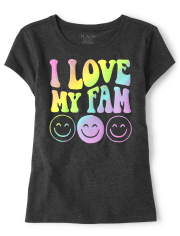 Fille Love My Fam T-shirt imprimé