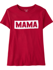 Womens Matching Family Mama Graphic Tee