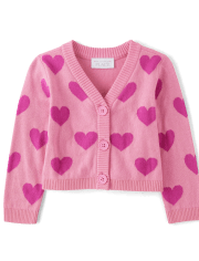Toddler Girls Heart Cardigan
